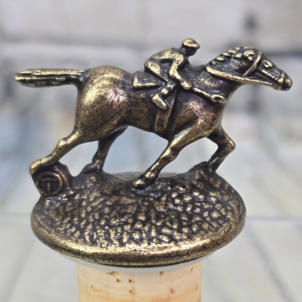 Blanton's Bourbon Bottle Stopper Letter "T" Horse & Jockey Cork Topper Kentucky